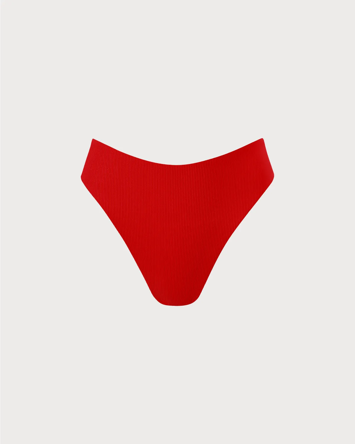 The Red Ribbed Bikini Bottom