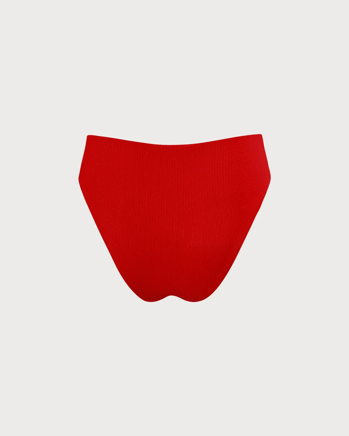 The Red Ribbed Bikini Bottom