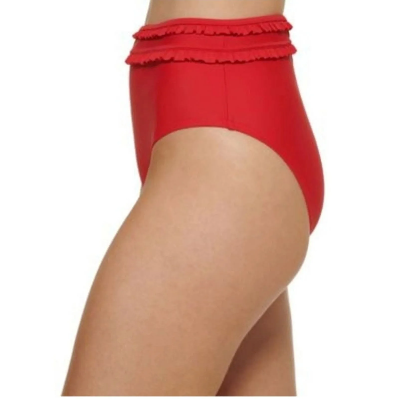 Tommy Hilfiger Ruffle High Waisted Bikini Bottom