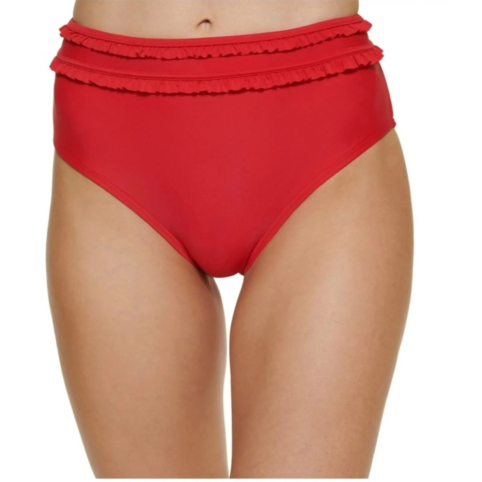 Tommy Hilfiger Ruffle High Waisted Bikini Bottom