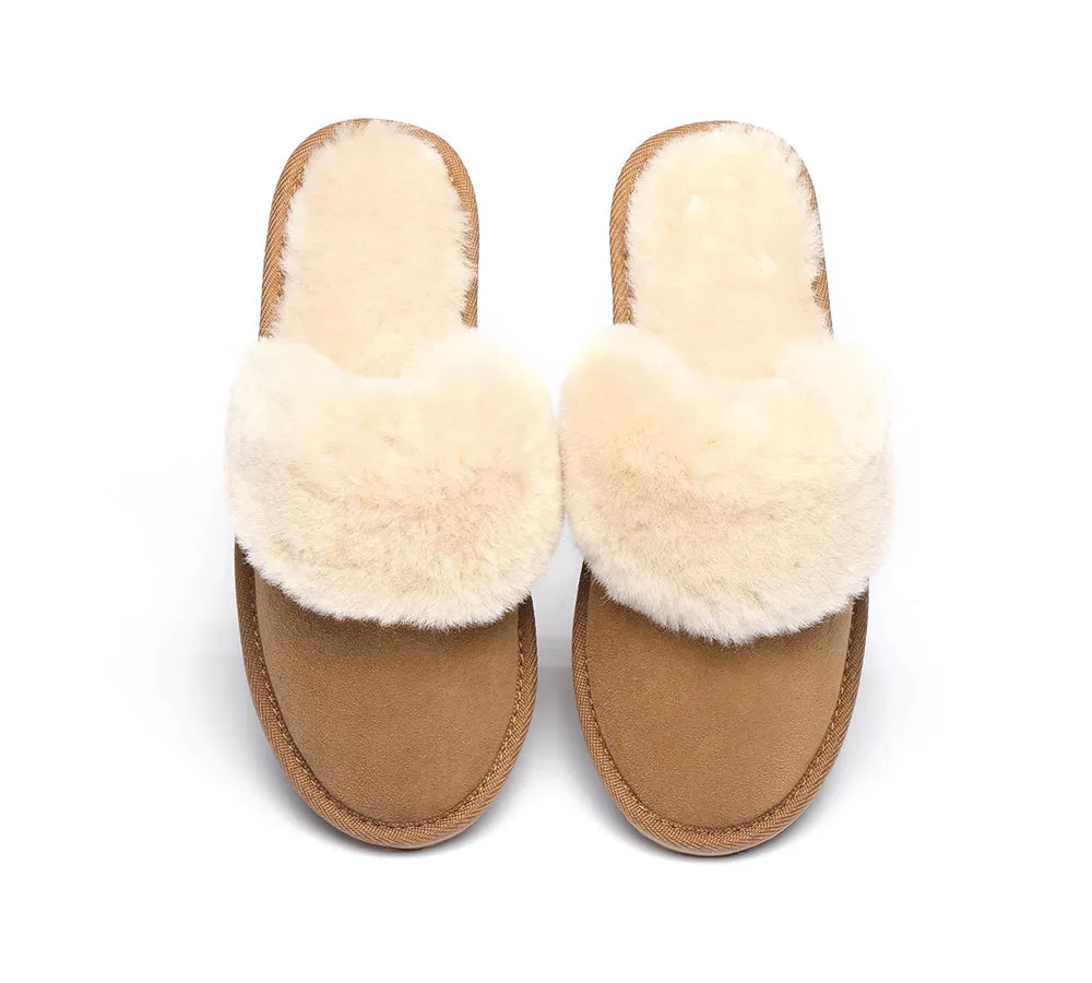 Urban UGG® Australian Made Sheepskin Wool Collar Scuff Slippers