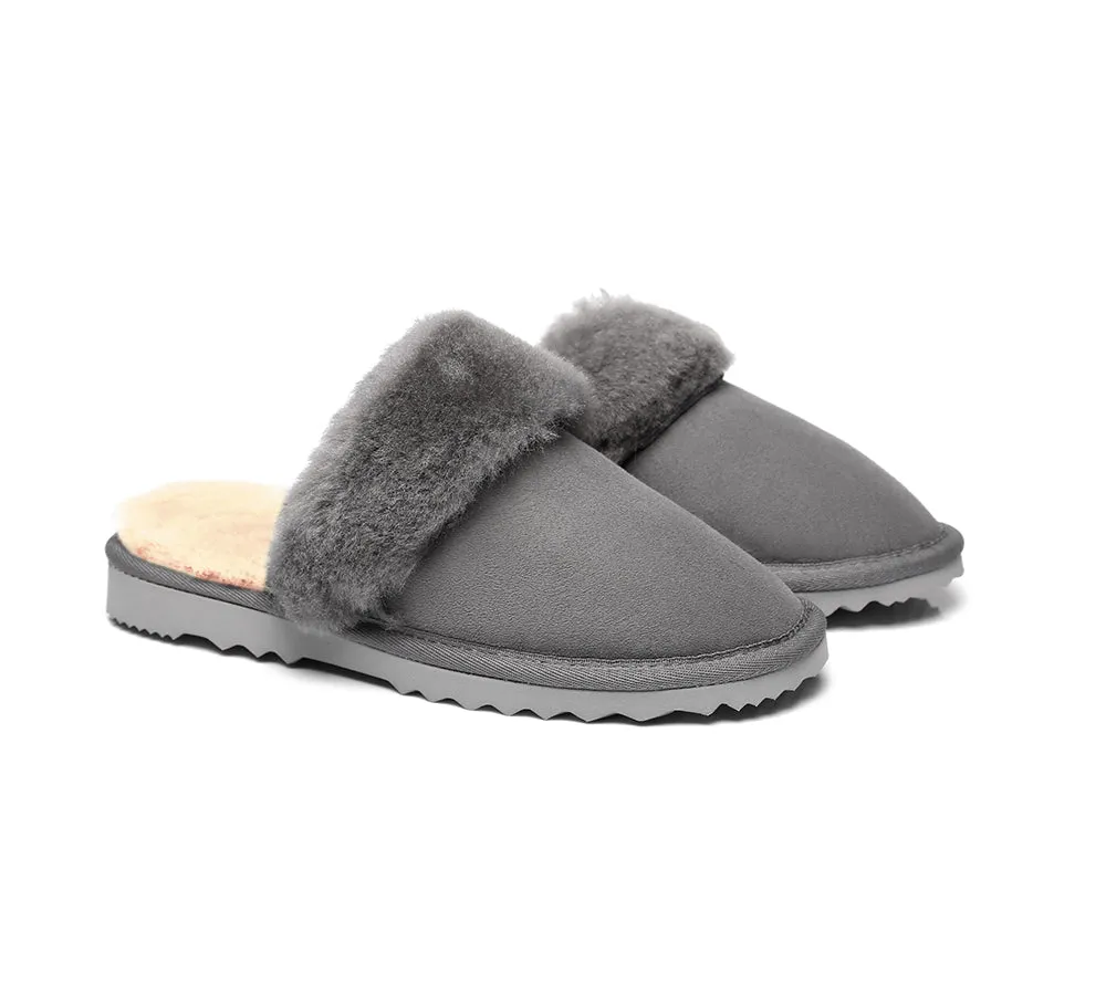 Urban UGG® Australian Made Sheepskin Wool Collar Scuff Slippers