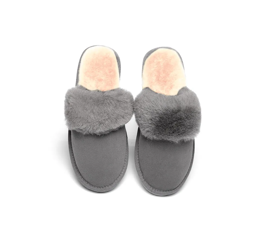 Urban UGG® Australian Made Sheepskin Wool Collar Scuff Slippers