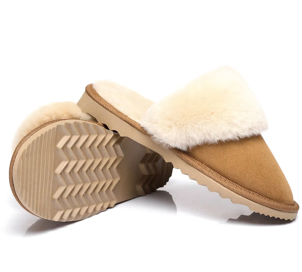 Urban UGG® Australian Made Sheepskin Wool Collar Scuff Slippers