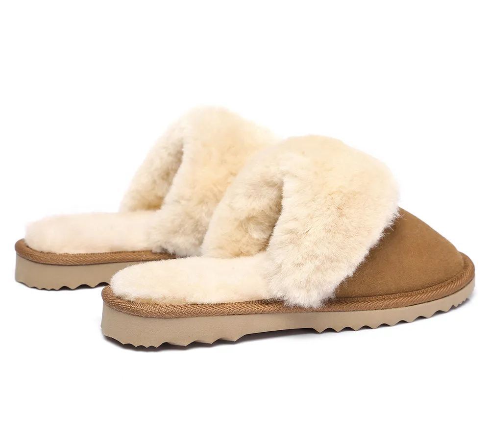 Urban UGG® Australian Made Sheepskin Wool Collar Scuff Slippers