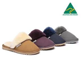 Urban UGG® Australian Made Sheepskin Wool Collar Scuff Slippers