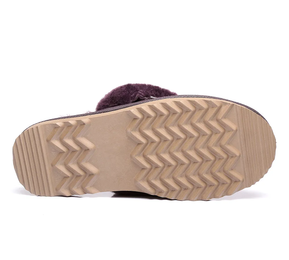 Urban UGG® Australian Made Sheepskin Wool Collar Scuff Slippers