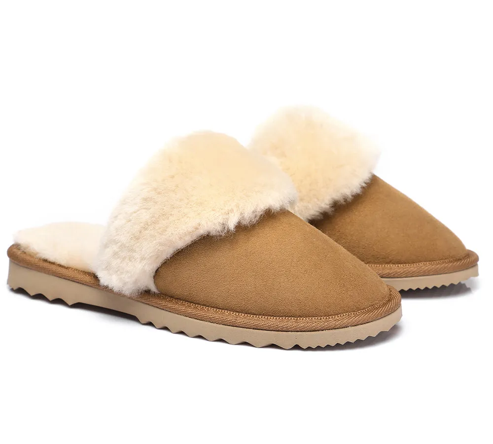 Urban UGG® Australian Made Sheepskin Wool Collar Scuff Slippers