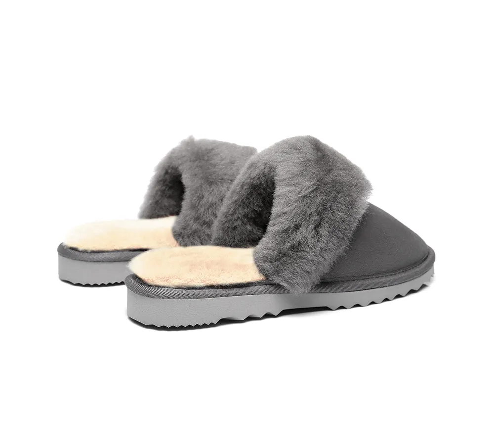 Urban UGG® Australian Made Sheepskin Wool Collar Scuff Slippers