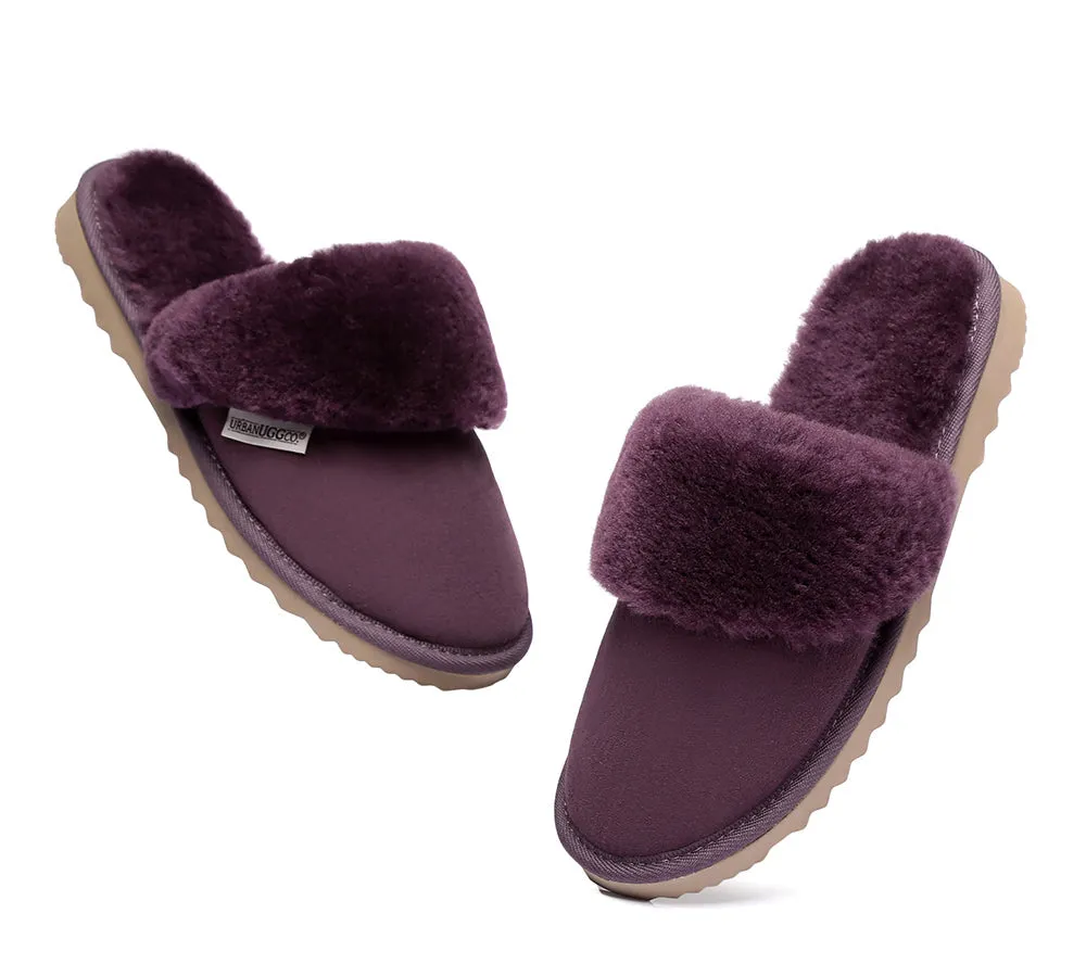 Urban UGG® Australian Made Sheepskin Wool Collar Scuff Slippers