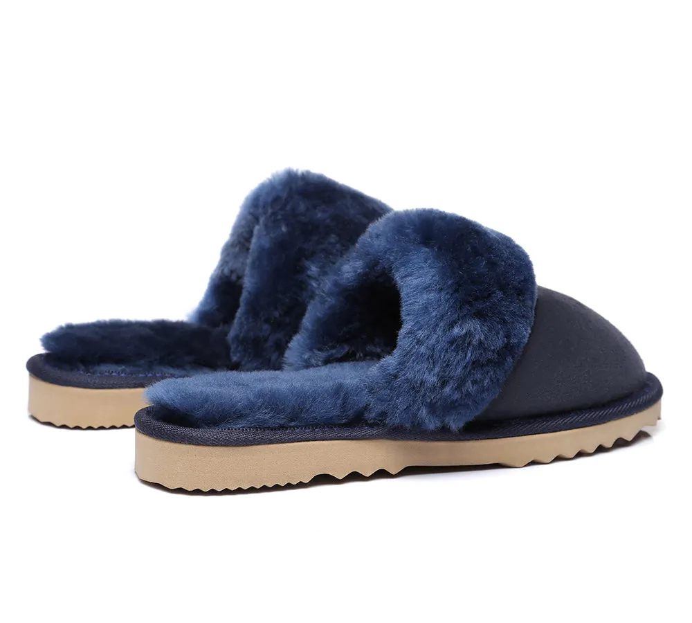 Urban UGG® Australian Made Sheepskin Wool Collar Scuff Slippers