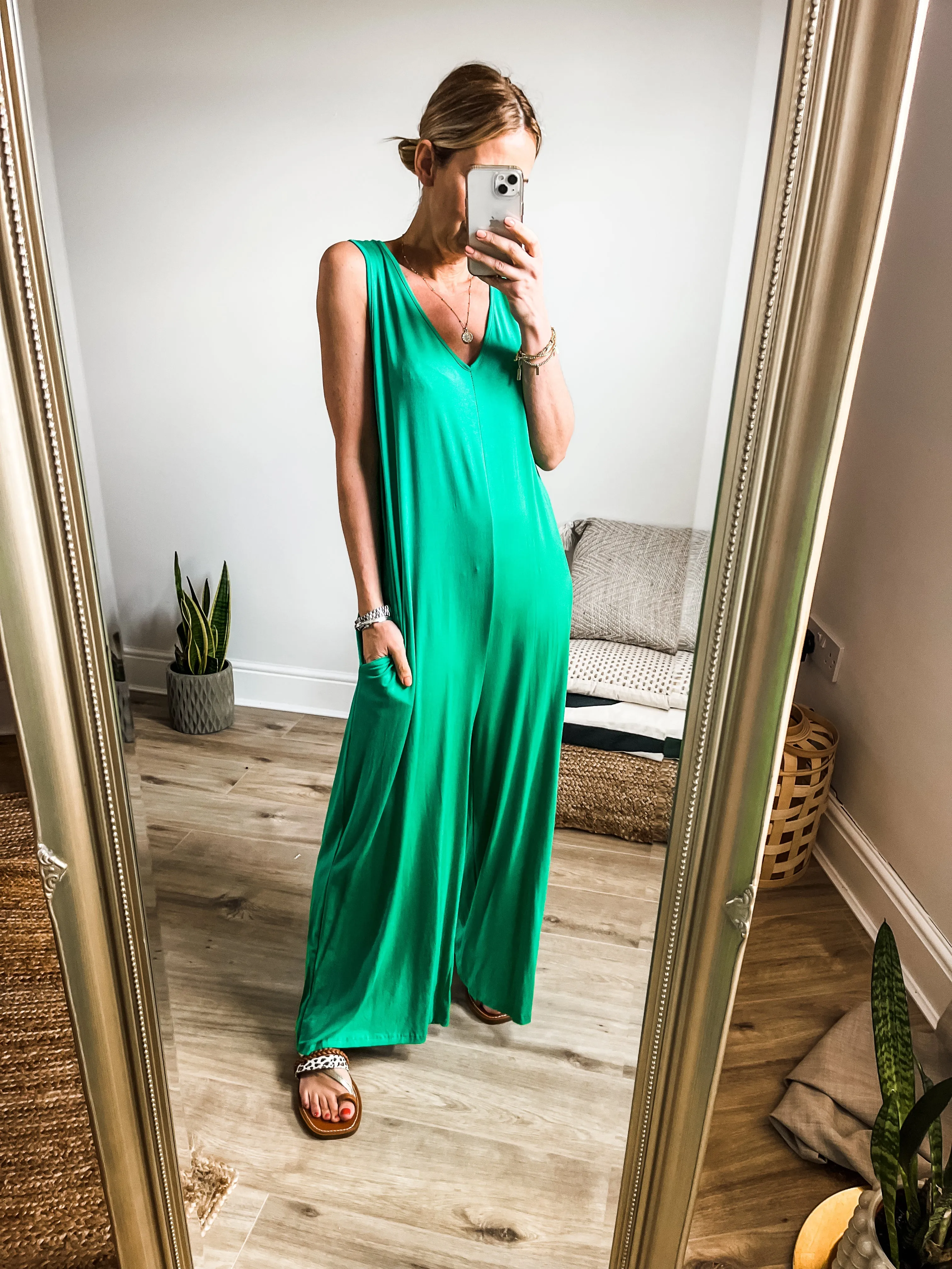 V-Neck Jersey Jumpsuit