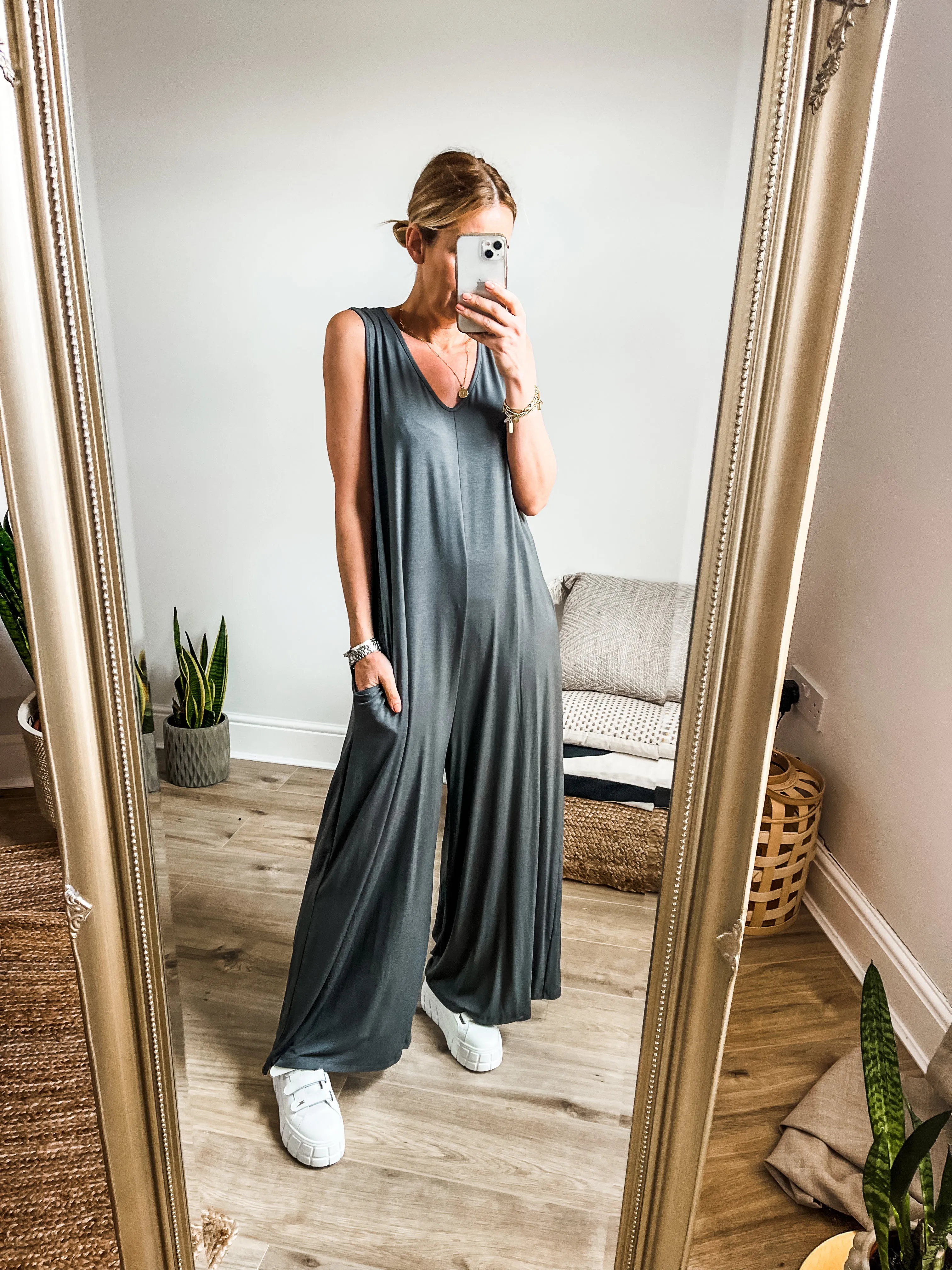 V-Neck Jersey Jumpsuit