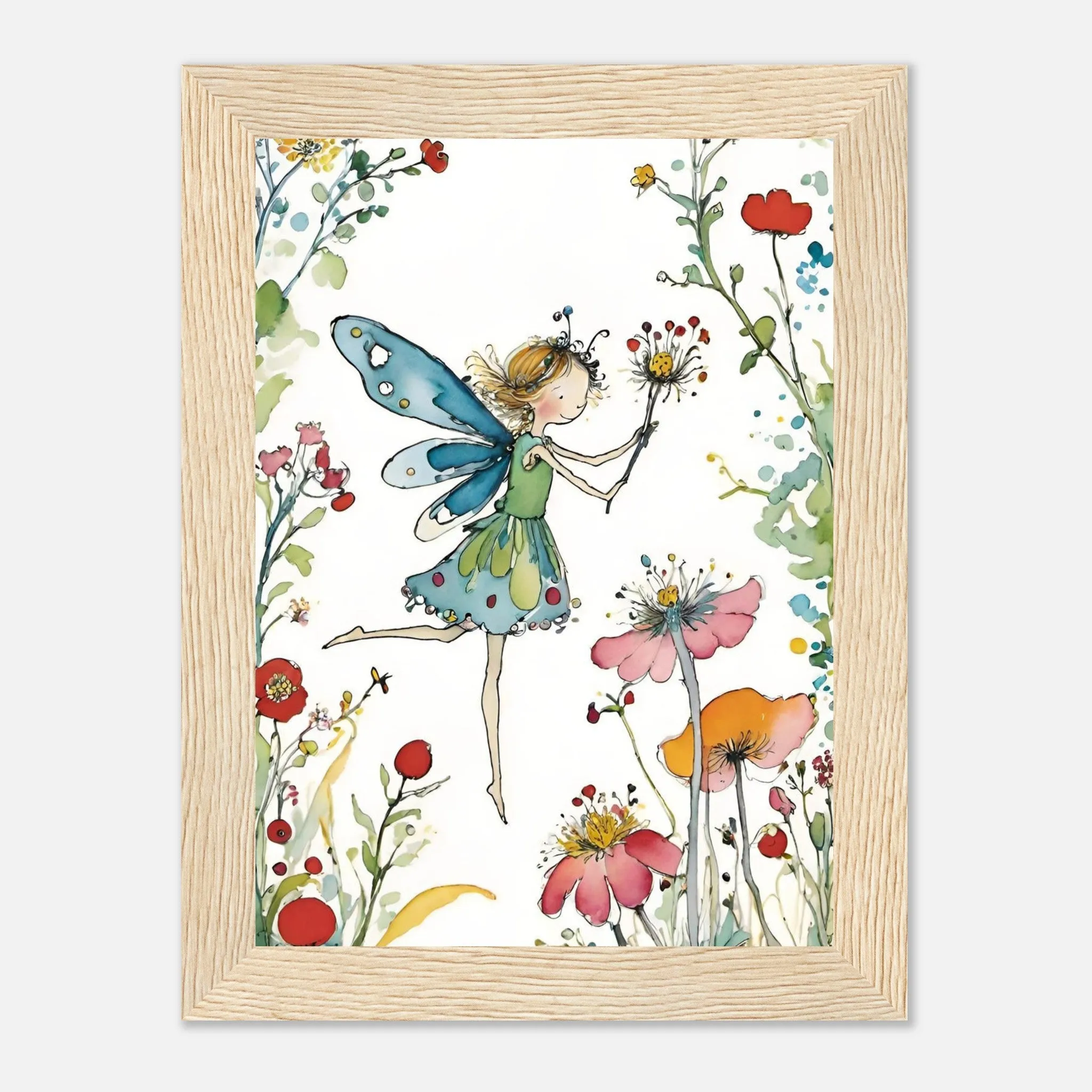 Vampire Art Fairy Garden Classic Semi-Glossy Paper Wooden Framed Poster - Green Fairy