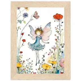 Vampire Art Fairy Garden Classic Semi-Glossy Paper Wooden Framed Poster - Pink Butterfly