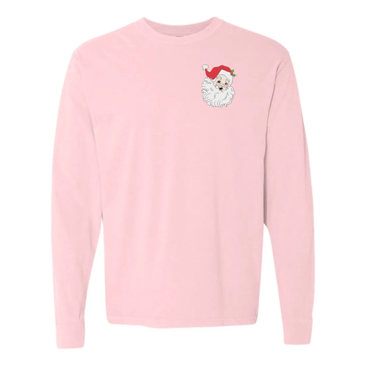 'Vintage Santa' Embroidered Long Sleeve T-Shirt