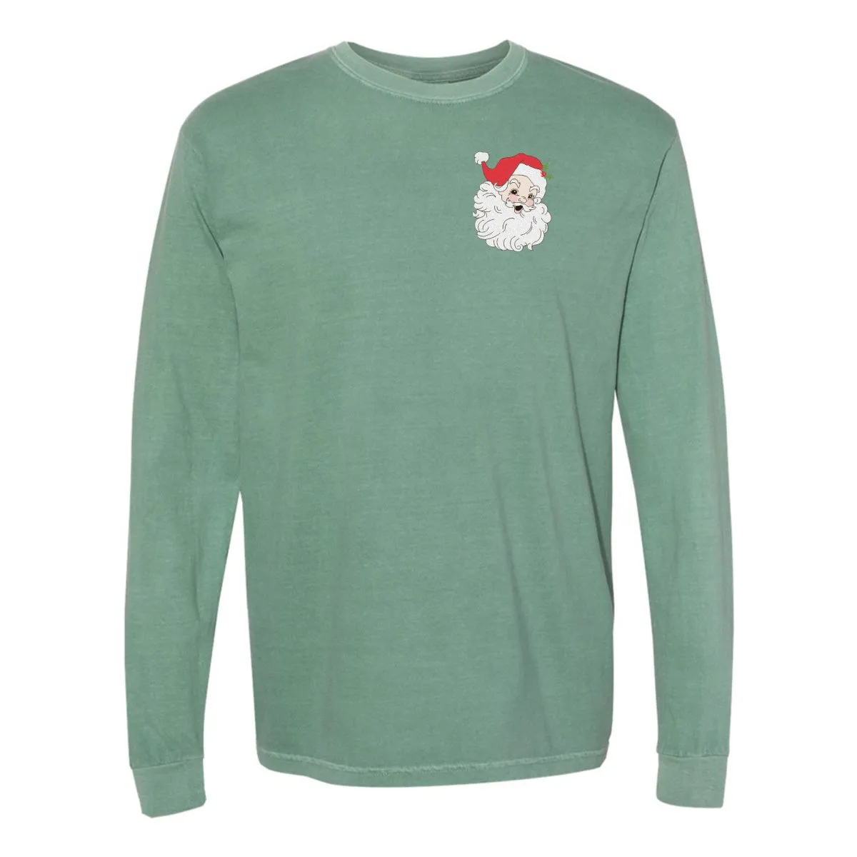 'Vintage Santa' Embroidered Long Sleeve T-Shirt