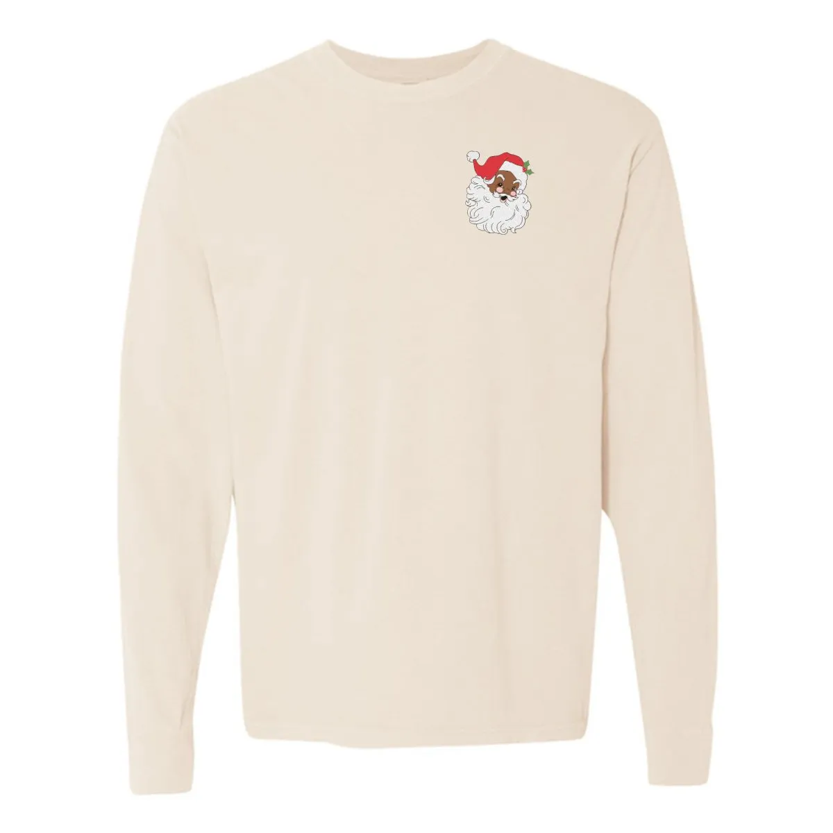 'Vintage Santa' Embroidered Long Sleeve T-Shirt