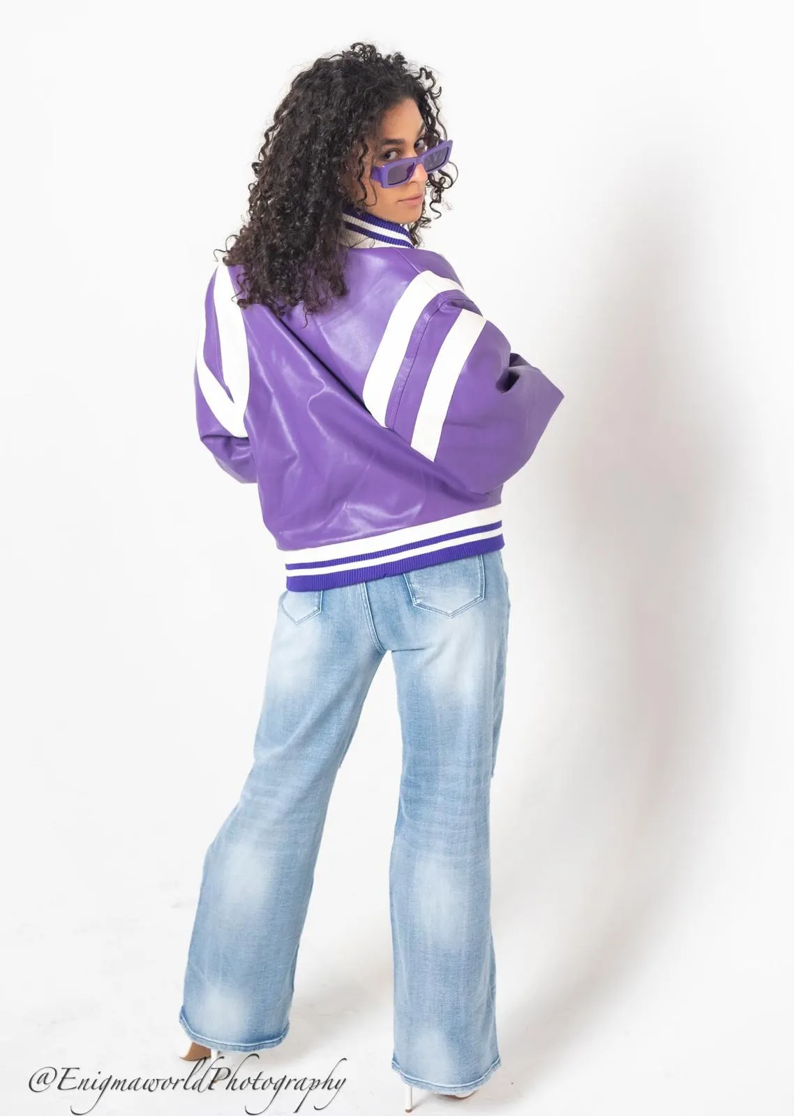 Violet vortex Varsity Jacket