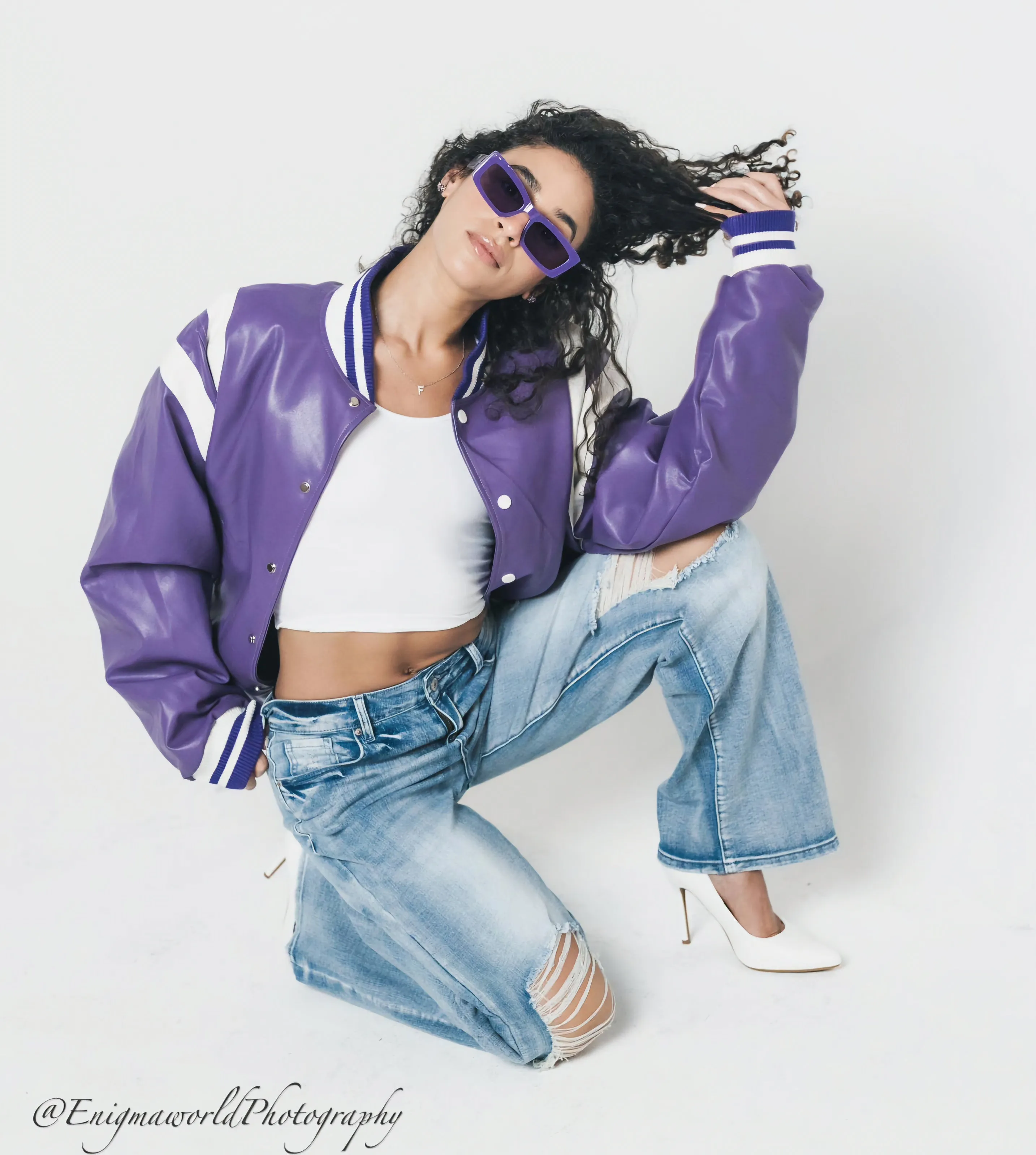 Violet vortex Varsity Jacket