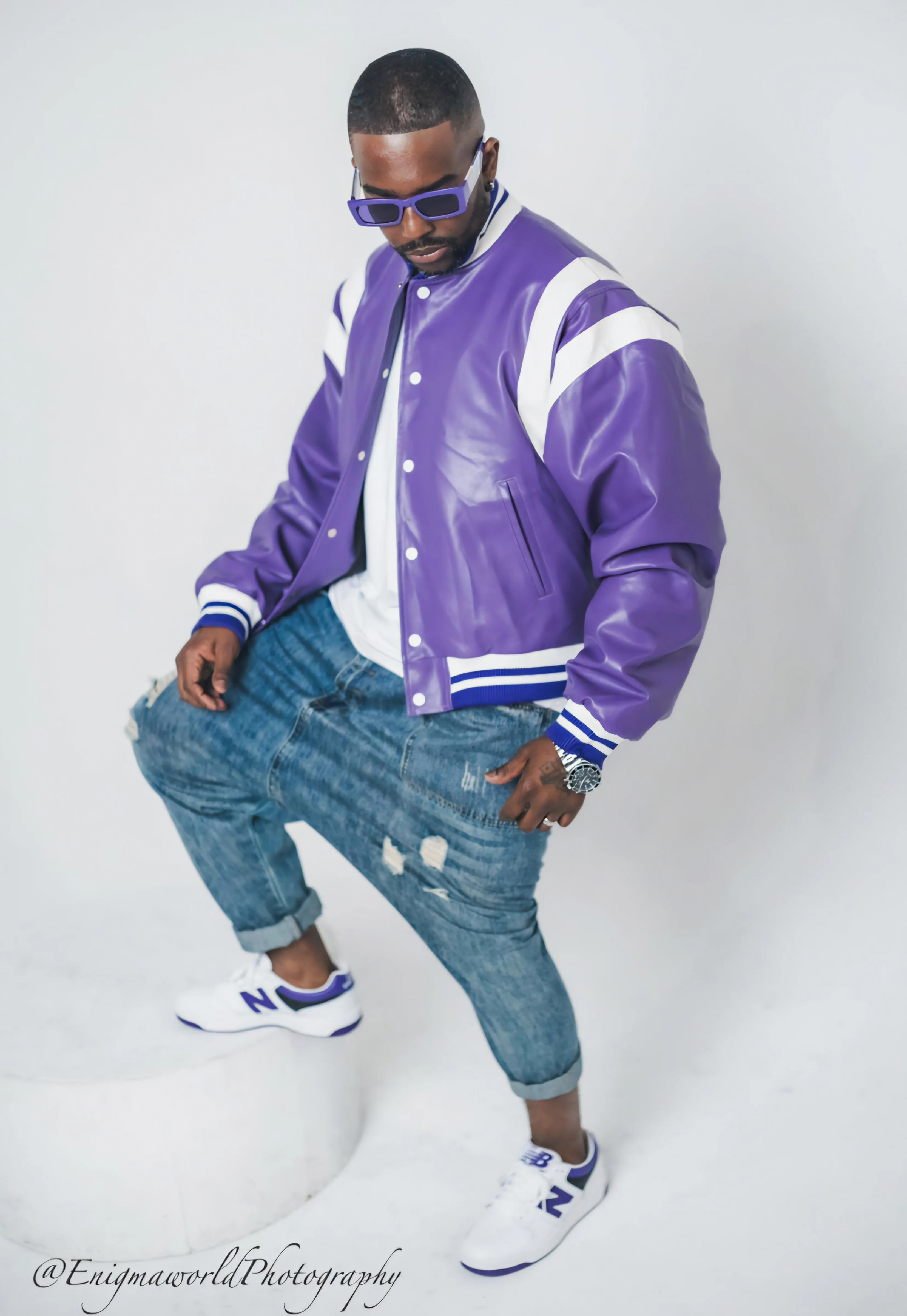 Violet vortex Varsity Jacket