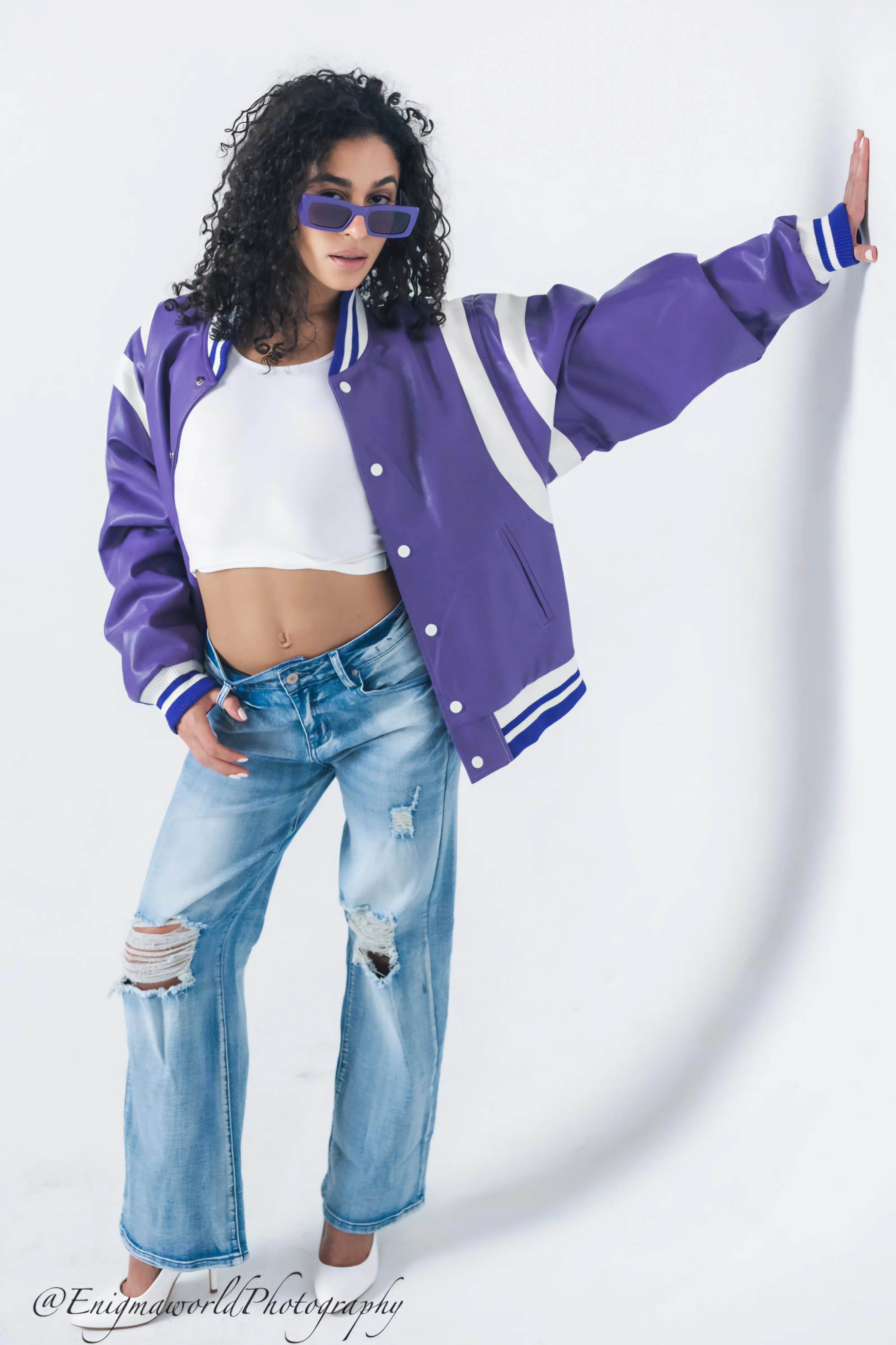 Violet vortex Varsity Jacket