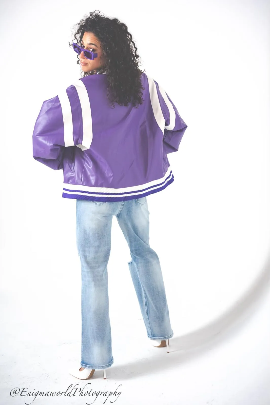 Violet vortex Varsity Jacket