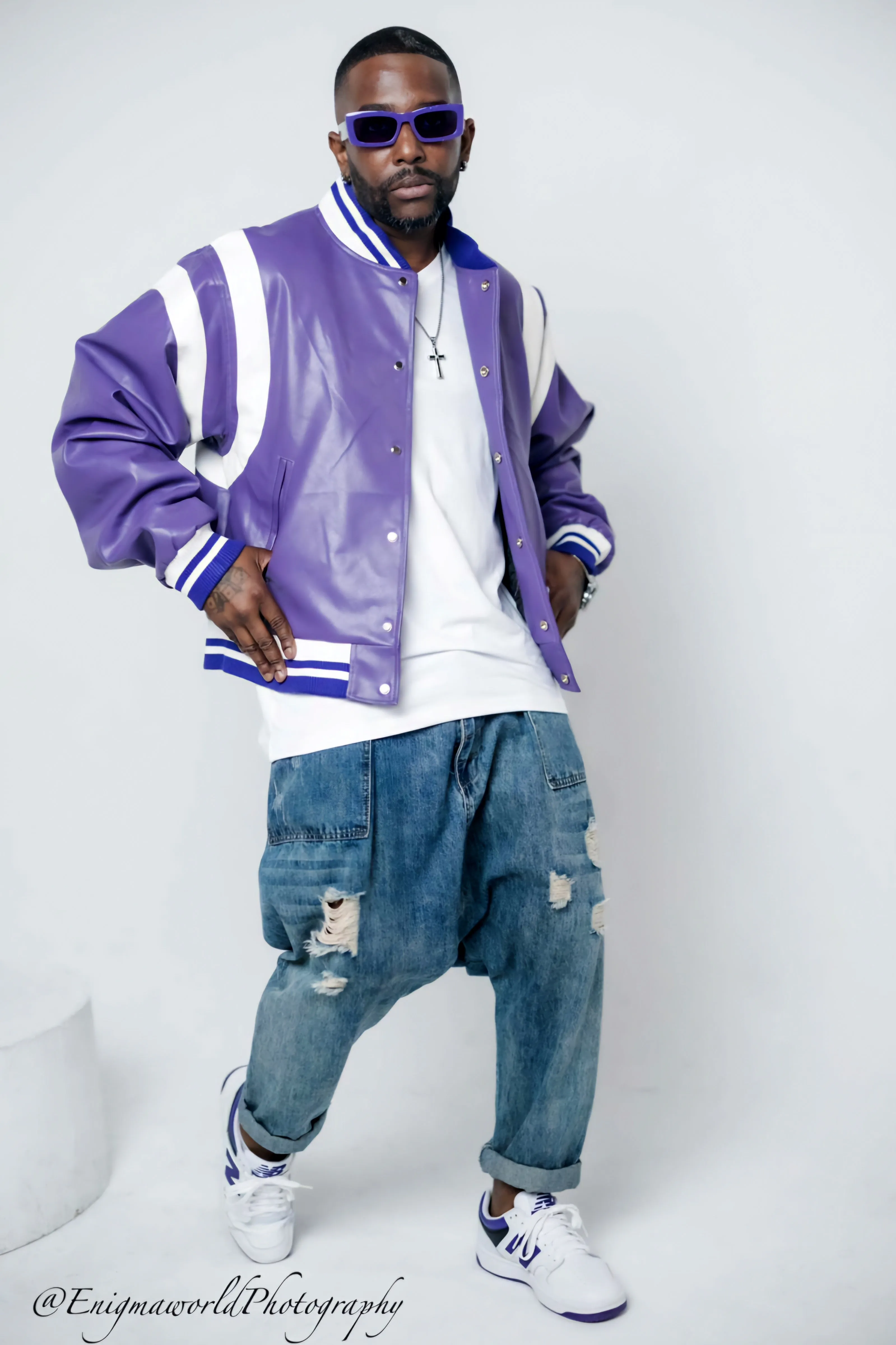 Violet vortex Varsity Jacket