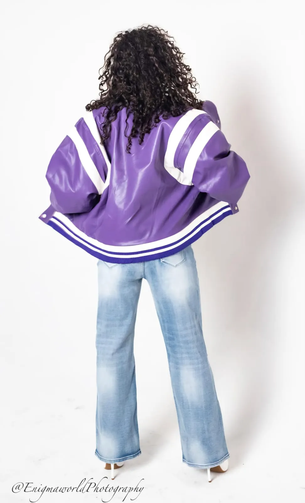 Violet vortex Varsity Jacket