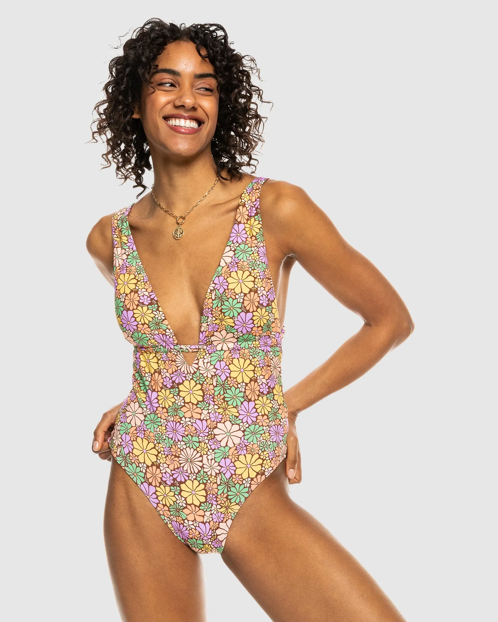 Womens All About Sol Tie Back One-Piece Swimsuit