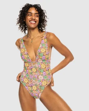 Womens All About Sol Tie Back One-Piece Swimsuit