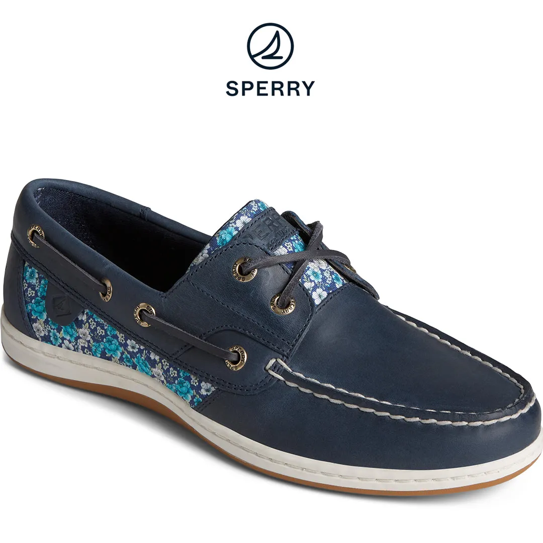 Women's Koifish Ditsy Floral Boat Shoe Navy (STS88692)