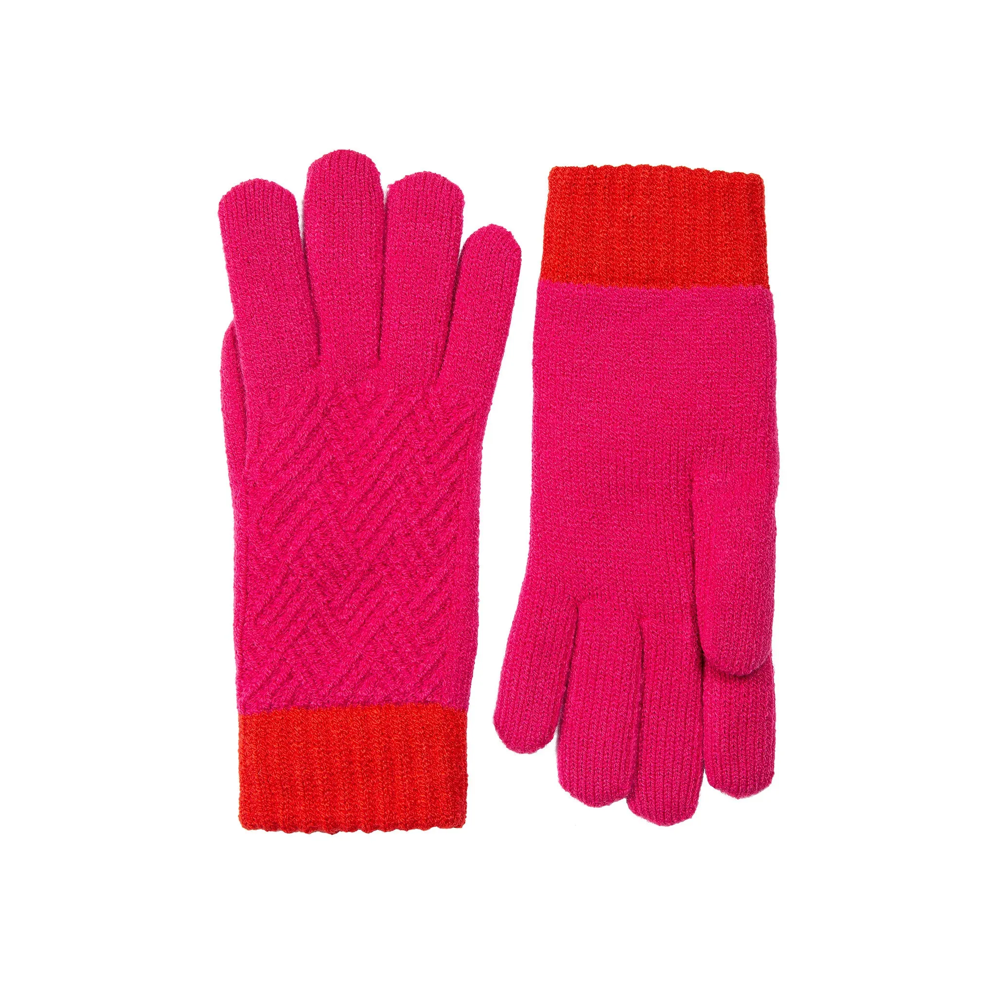 Women’s Patchwork Cable Knit Gloves