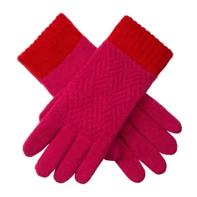 Women’s Patchwork Cable Knit Gloves