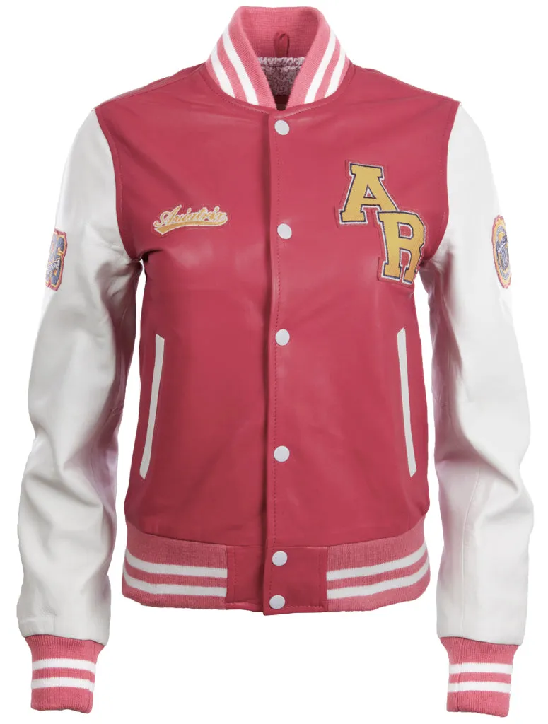 YWVV Women's Varsity Jacket - Pink/White