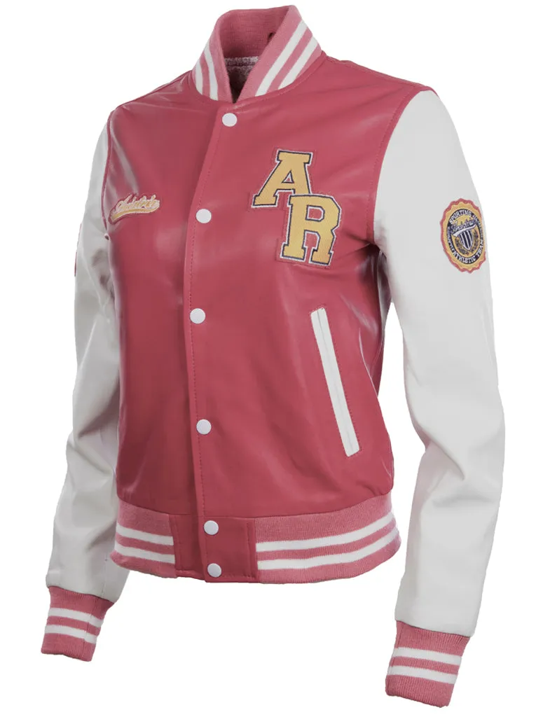 YWVV Women's Varsity Jacket - Pink/White